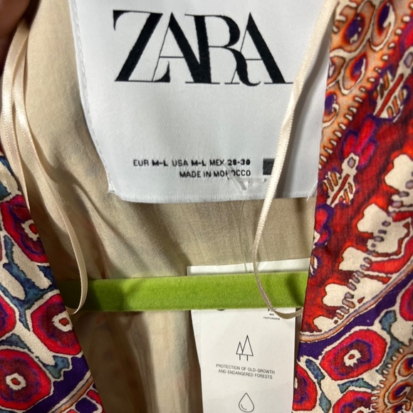 Zara belted paisley printed kimono NWT - Picture 5 of 8